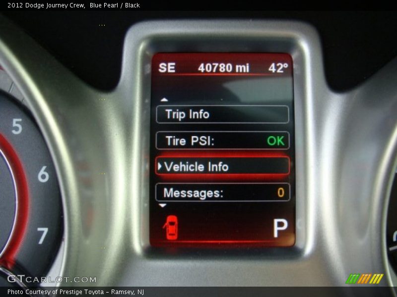 Blue Pearl / Black 2012 Dodge Journey Crew