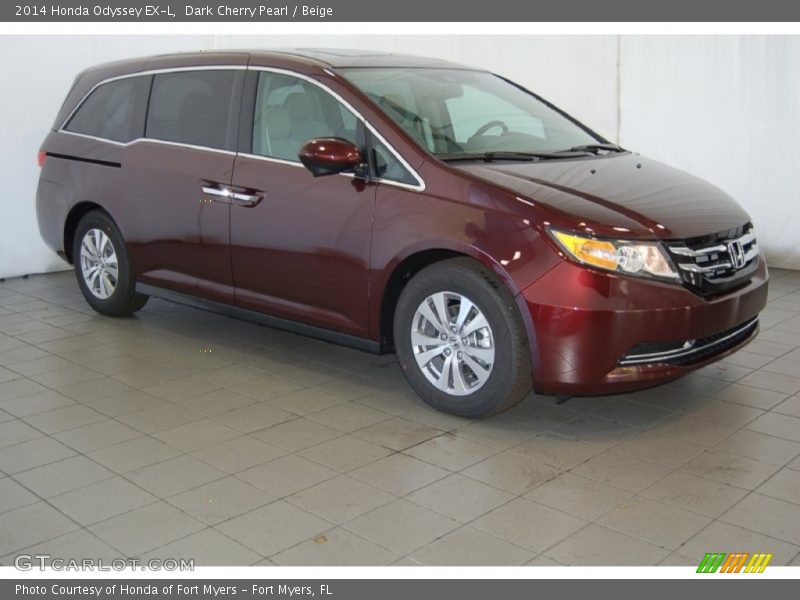 Dark Cherry Pearl / Beige 2014 Honda Odyssey EX-L