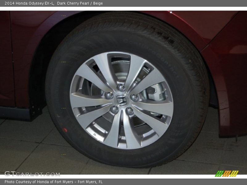 Dark Cherry Pearl / Beige 2014 Honda Odyssey EX-L