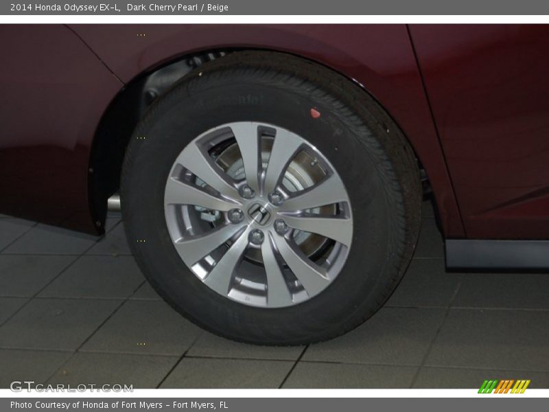 Dark Cherry Pearl / Beige 2014 Honda Odyssey EX-L