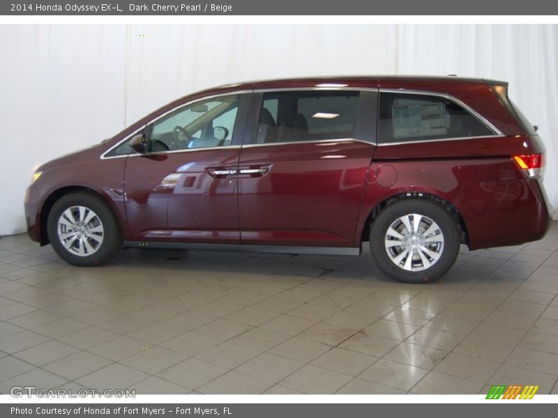 Dark Cherry Pearl / Beige 2014 Honda Odyssey EX-L