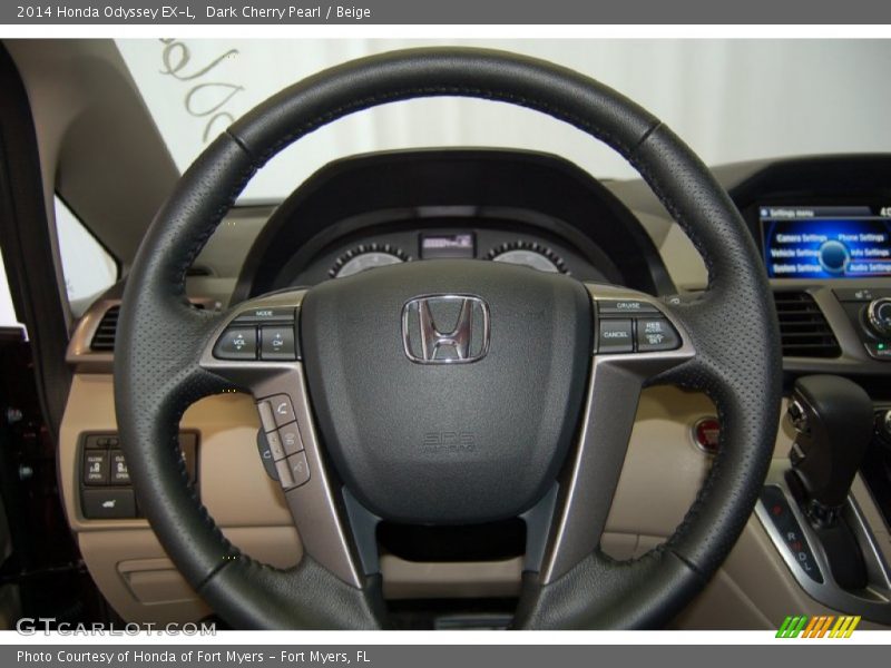 Dark Cherry Pearl / Beige 2014 Honda Odyssey EX-L