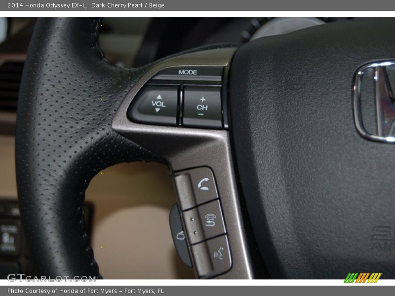 Dark Cherry Pearl / Beige 2014 Honda Odyssey EX-L