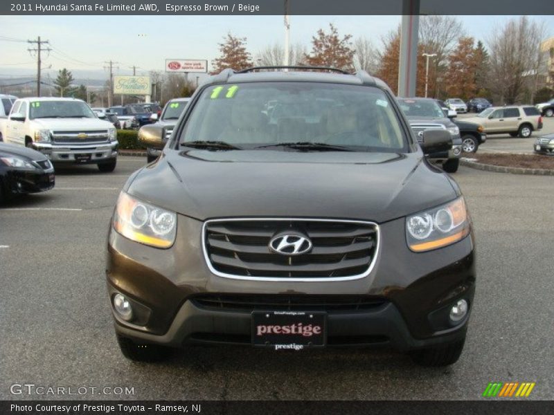 Espresso Brown / Beige 2011 Hyundai Santa Fe Limited AWD