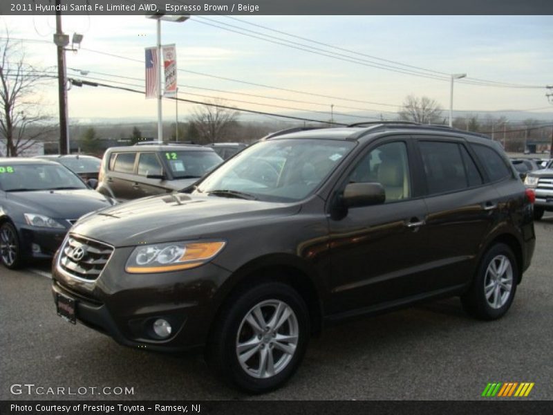 Espresso Brown / Beige 2011 Hyundai Santa Fe Limited AWD