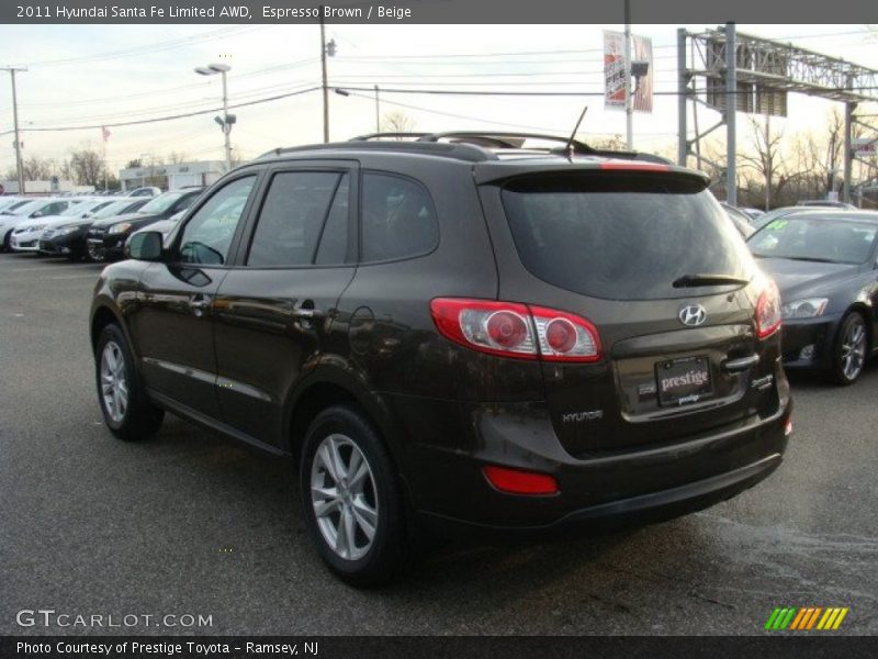 Espresso Brown / Beige 2011 Hyundai Santa Fe Limited AWD
