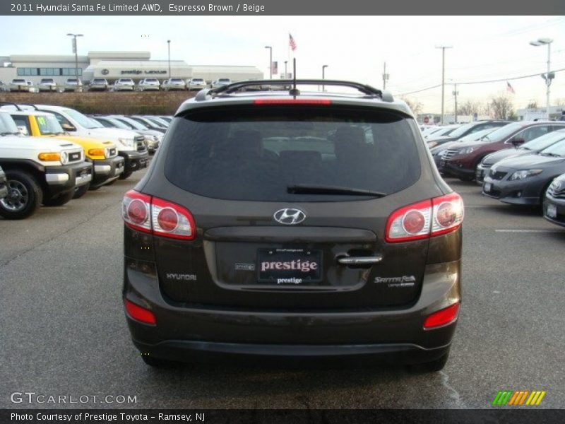 Espresso Brown / Beige 2011 Hyundai Santa Fe Limited AWD
