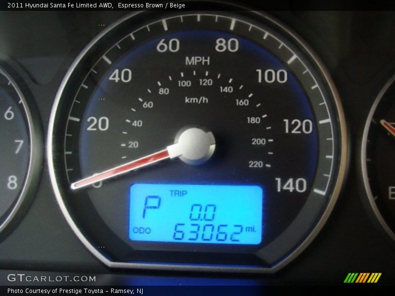 Espresso Brown / Beige 2011 Hyundai Santa Fe Limited AWD