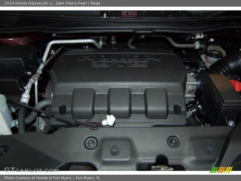 Dark Cherry Pearl / Beige 2014 Honda Odyssey EX-L