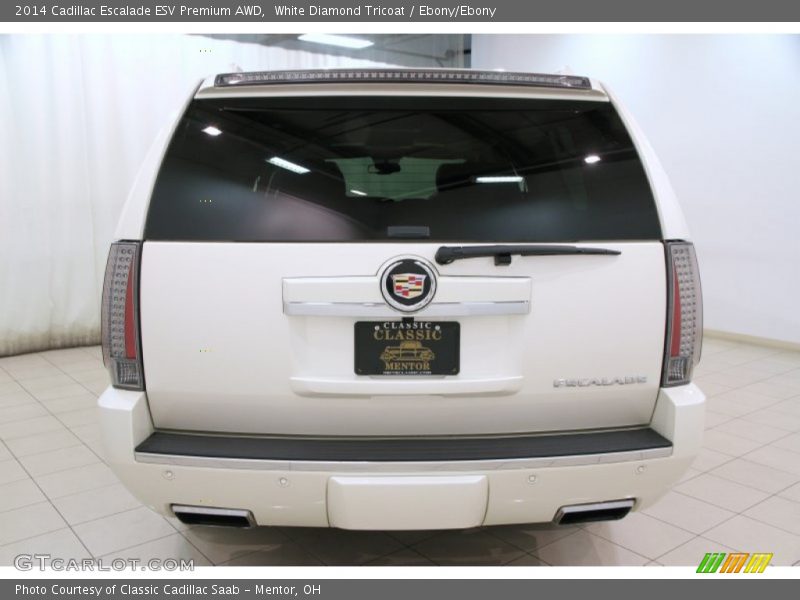 White Diamond Tricoat / Ebony/Ebony 2014 Cadillac Escalade ESV Premium AWD