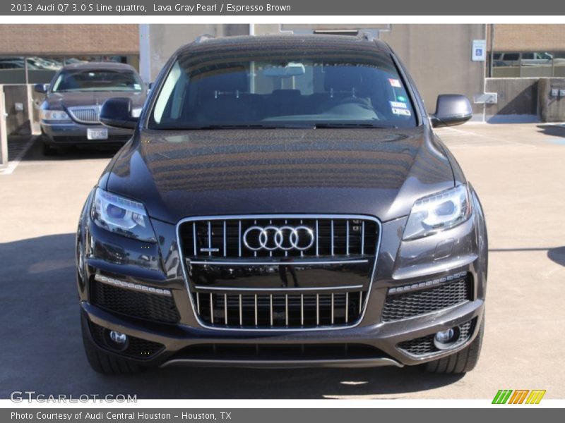 Lava Gray Pearl / Espresso Brown 2013 Audi Q7 3.0 S Line quattro