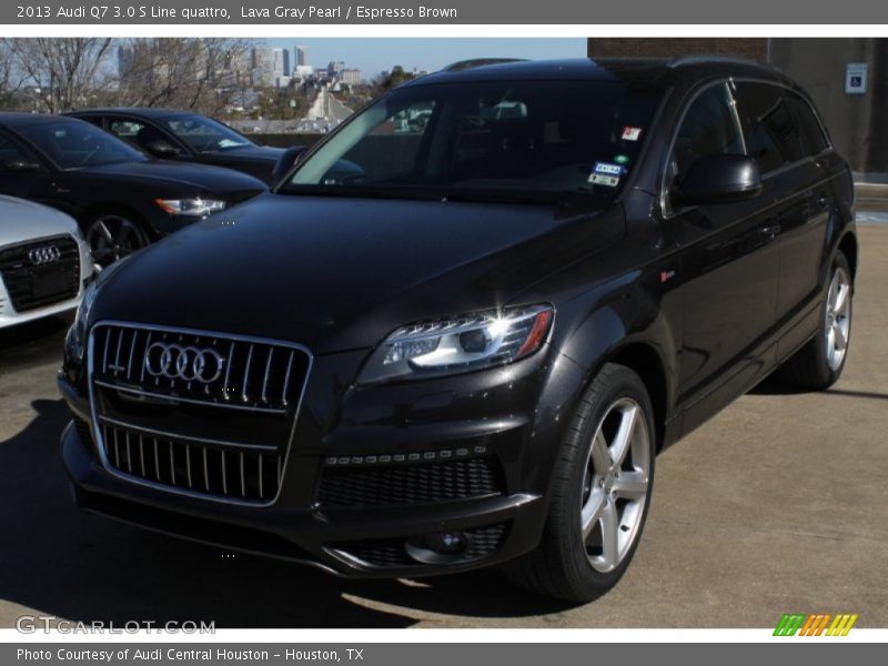 Lava Gray Pearl / Espresso Brown 2013 Audi Q7 3.0 S Line quattro
