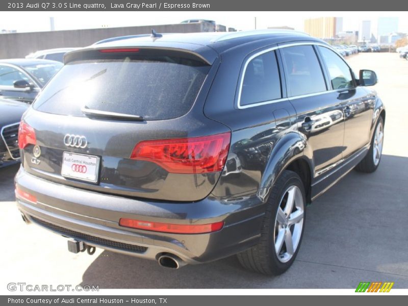 Lava Gray Pearl / Espresso Brown 2013 Audi Q7 3.0 S Line quattro