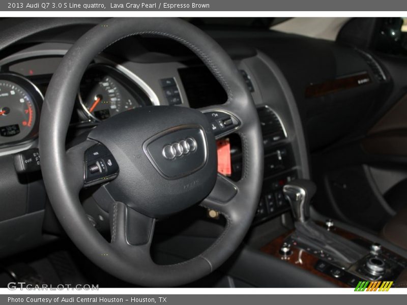 Lava Gray Pearl / Espresso Brown 2013 Audi Q7 3.0 S Line quattro
