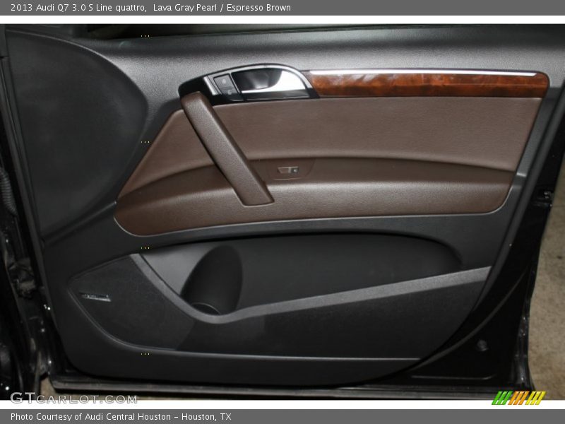Lava Gray Pearl / Espresso Brown 2013 Audi Q7 3.0 S Line quattro