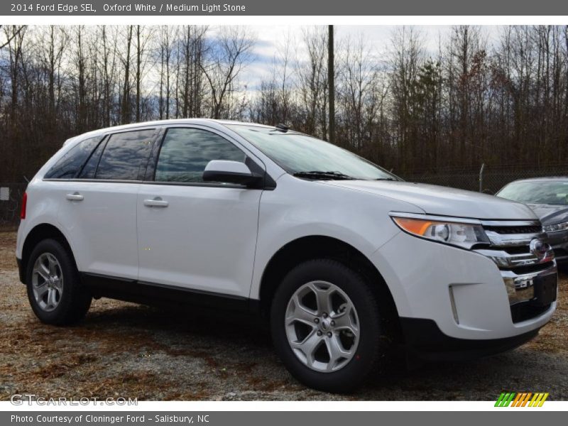 Oxford White / Medium Light Stone 2014 Ford Edge SEL