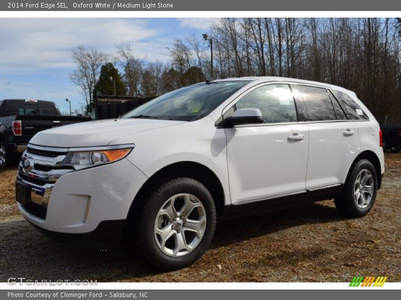 Oxford White / Medium Light Stone 2014 Ford Edge SEL