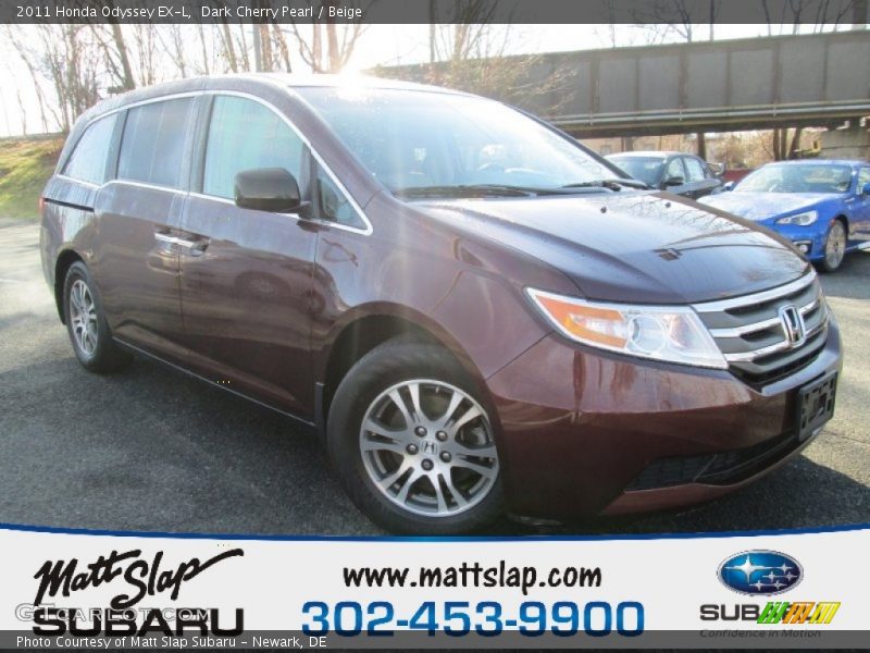 Dark Cherry Pearl / Beige 2011 Honda Odyssey EX-L
