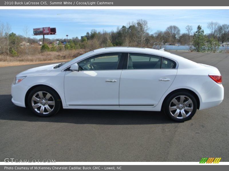 Summit White / Cocoa/Light Cashmere 2010 Buick LaCrosse CXS