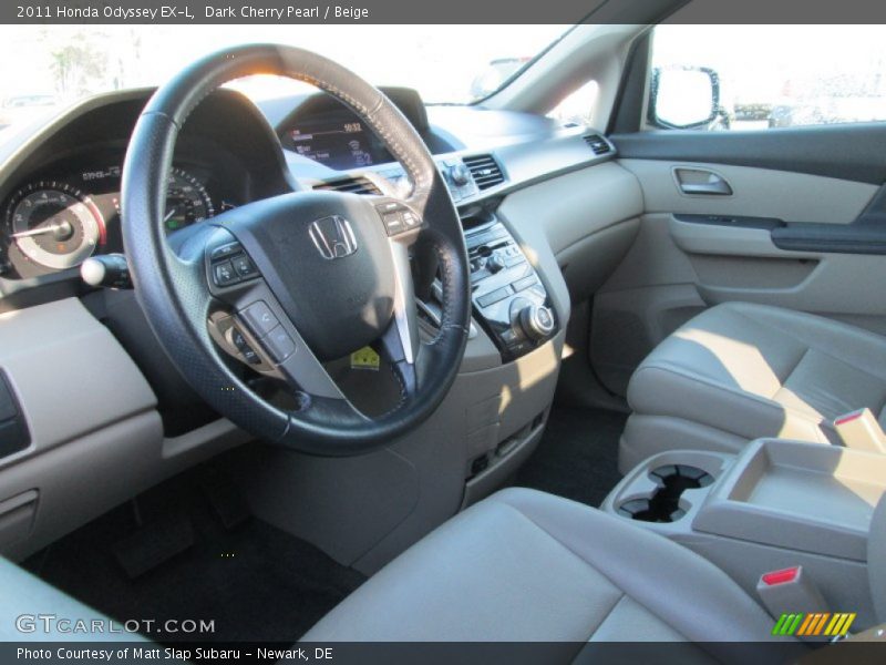 Dark Cherry Pearl / Beige 2011 Honda Odyssey EX-L