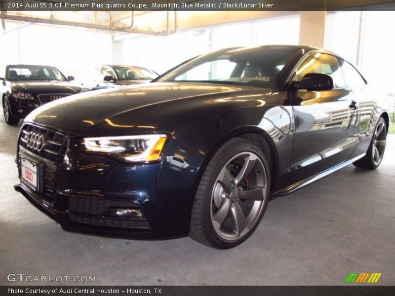 Moonlight Blue Metallic / Black/Lunar Silver 2014 Audi S5 3.0T Premium Plus quattro Coupe