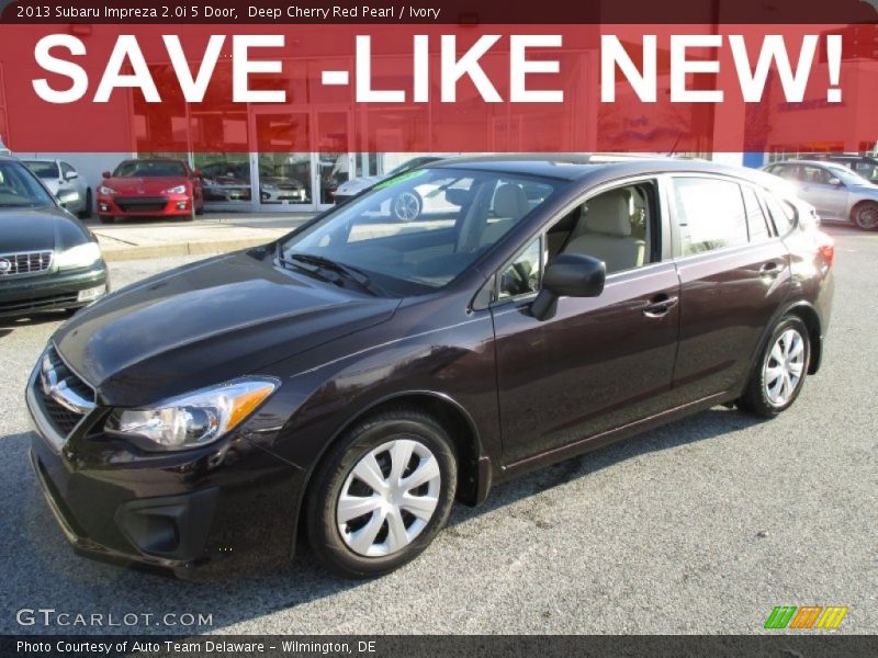 Deep Cherry Red Pearl / Ivory 2013 Subaru Impreza 2.0i 5 Door