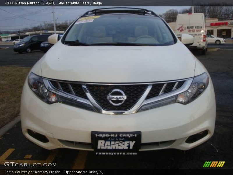 Glacier White Pearl / Beige 2011 Nissan Murano SV AWD