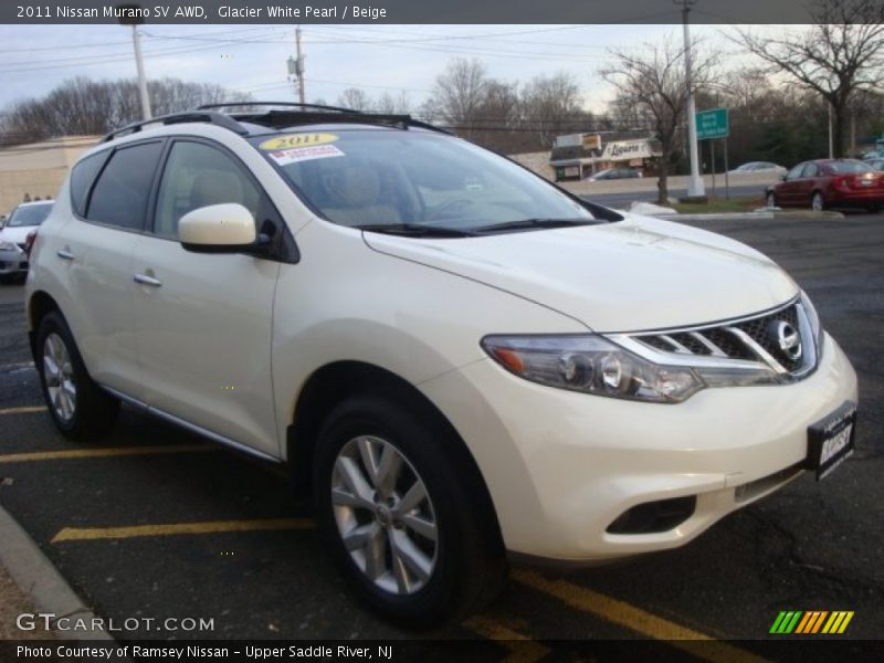 Glacier White Pearl / Beige 2011 Nissan Murano SV AWD