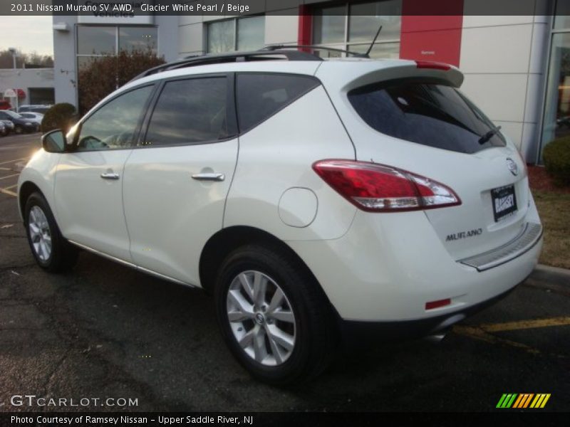 Glacier White Pearl / Beige 2011 Nissan Murano SV AWD