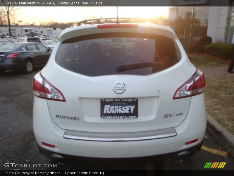 Glacier White Pearl / Beige 2011 Nissan Murano SV AWD
