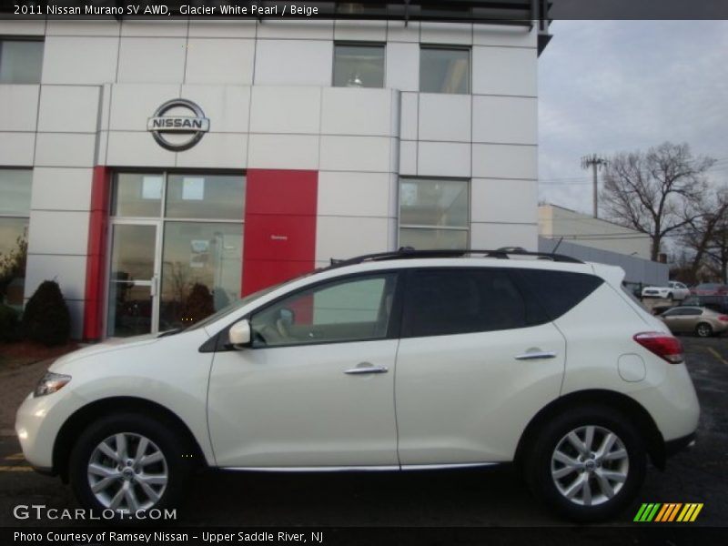Glacier White Pearl / Beige 2011 Nissan Murano SV AWD