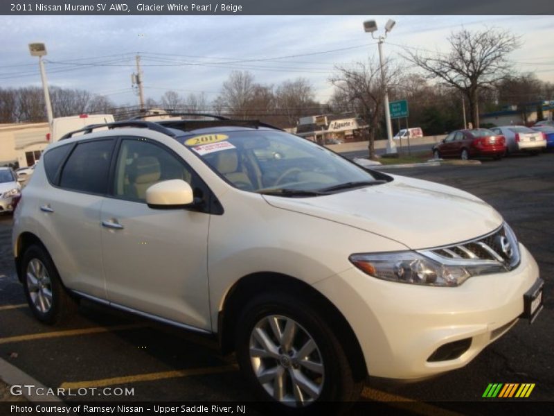 Glacier White Pearl / Beige 2011 Nissan Murano SV AWD