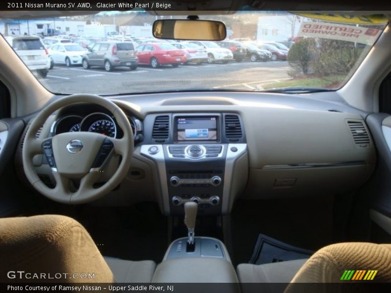Glacier White Pearl / Beige 2011 Nissan Murano SV AWD