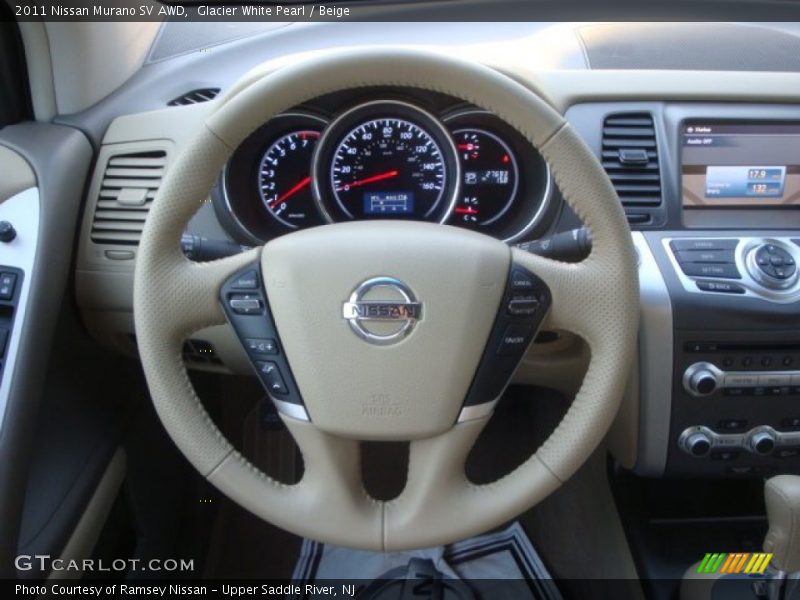 Glacier White Pearl / Beige 2011 Nissan Murano SV AWD