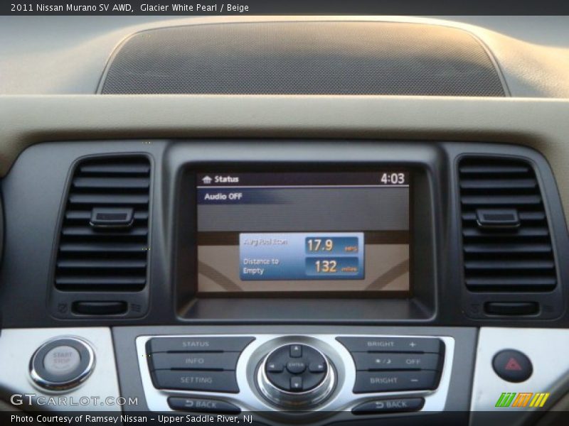 Glacier White Pearl / Beige 2011 Nissan Murano SV AWD