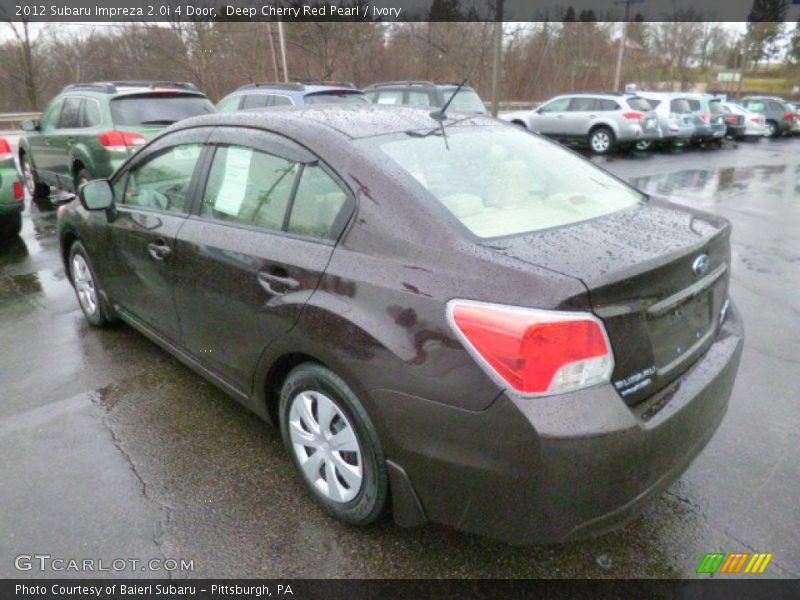 Deep Cherry Red Pearl / Ivory 2012 Subaru Impreza 2.0i 4 Door