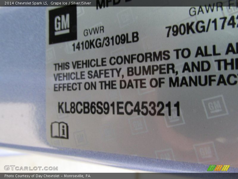 Grape Ice / Silver/Silver 2014 Chevrolet Spark LS