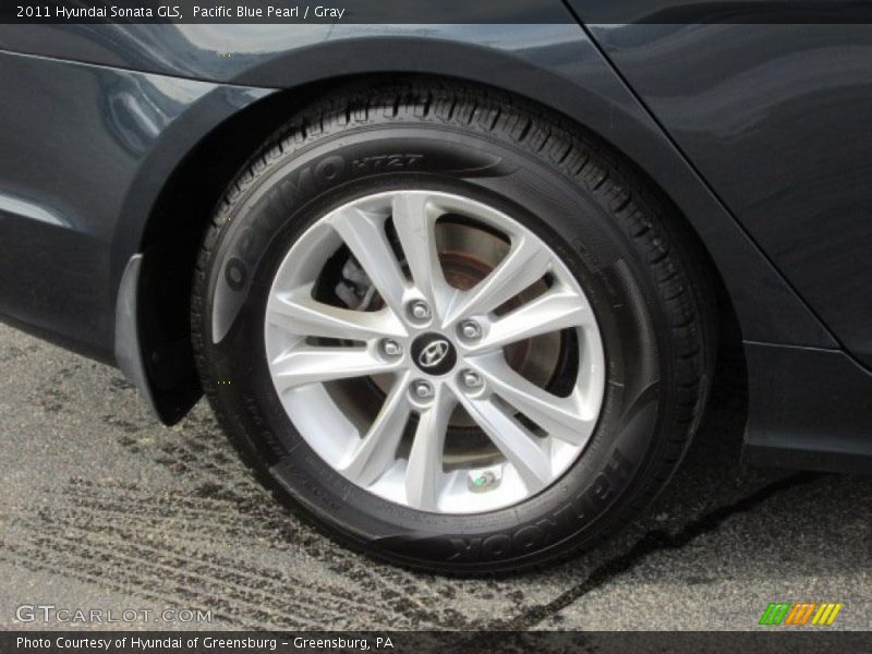 Pacific Blue Pearl / Gray 2011 Hyundai Sonata GLS