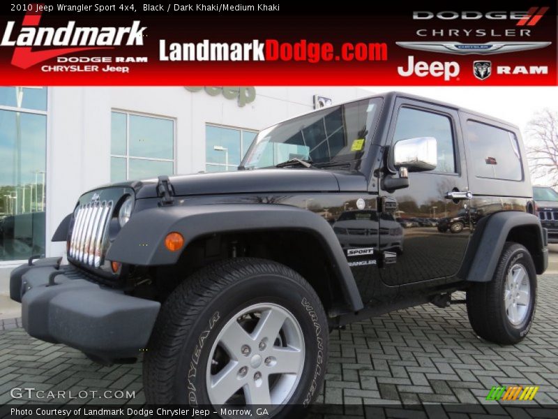 Black / Dark Khaki/Medium Khaki 2010 Jeep Wrangler Sport 4x4