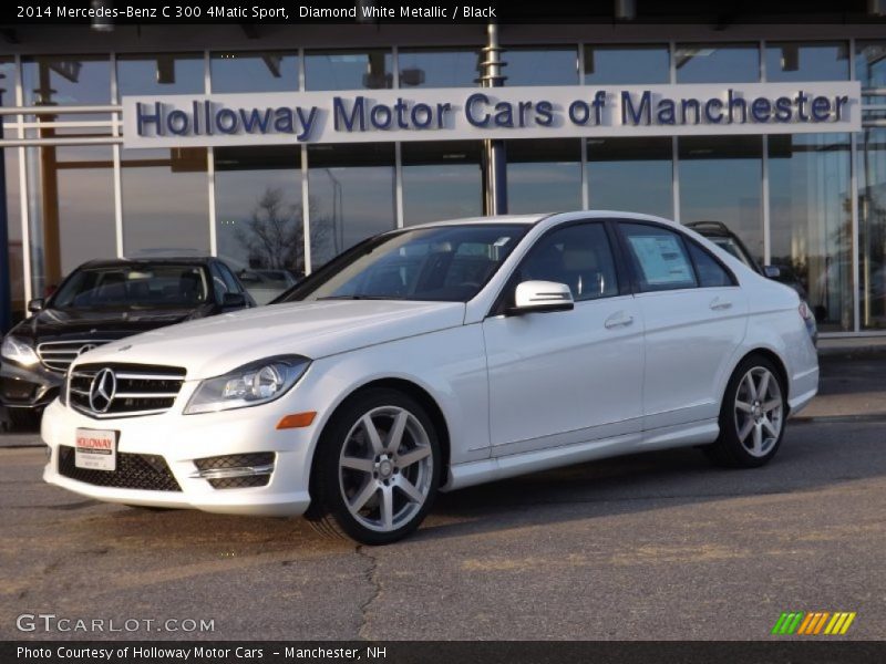 Diamond White Metallic / Black 2014 Mercedes-Benz C 300 4Matic Sport