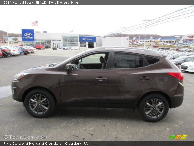 Kona Bronze / Beige 2014 Hyundai Tucson SE AWD