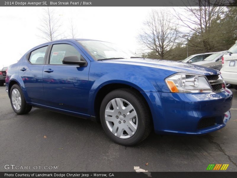 Blue Streak Pearl / Black 2014 Dodge Avenger SE