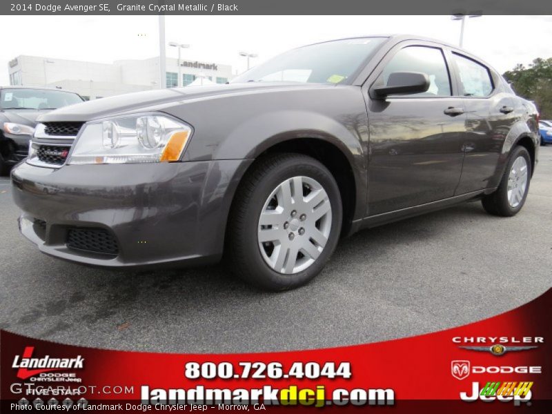 Granite Crystal Metallic / Black 2014 Dodge Avenger SE