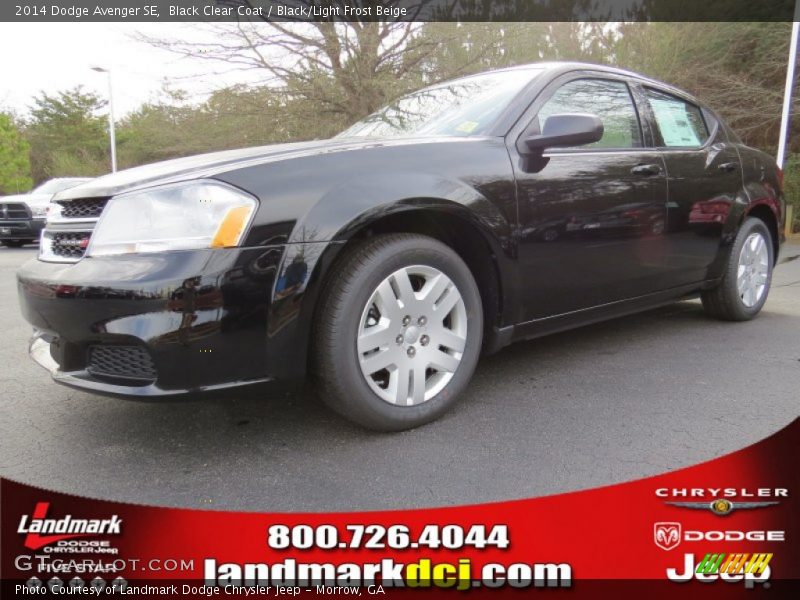 Black Clear Coat / Black/Light Frost Beige 2014 Dodge Avenger SE