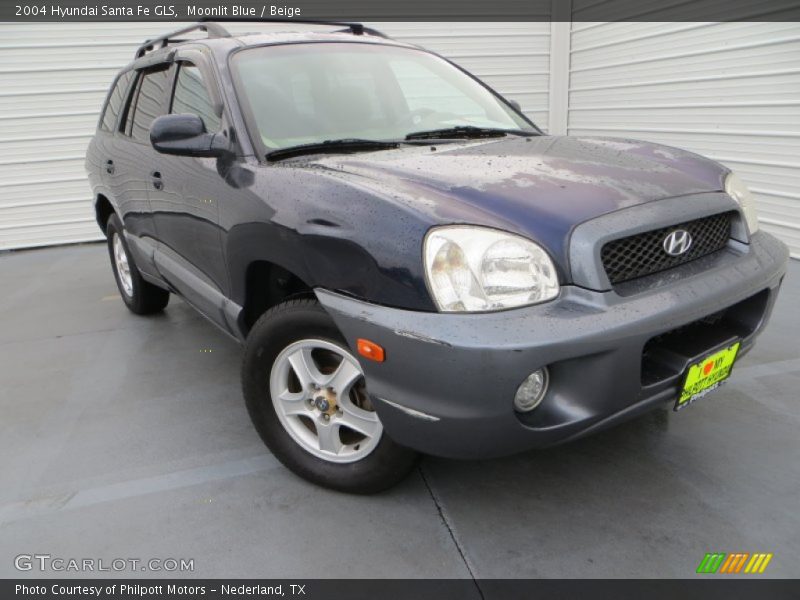Moonlit Blue / Beige 2004 Hyundai Santa Fe GLS