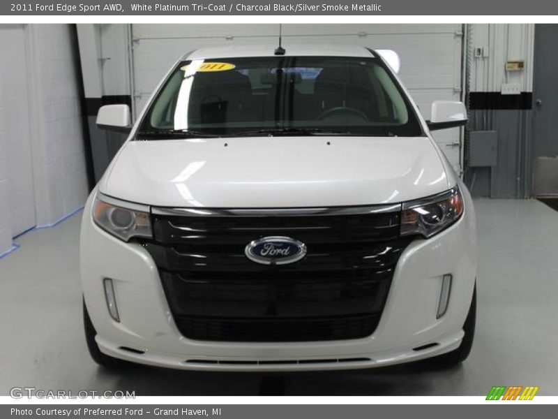 White Platinum Tri-Coat / Charcoal Black/Silver Smoke Metallic 2011 Ford Edge Sport AWD