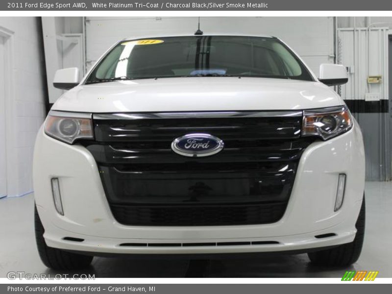 White Platinum Tri-Coat / Charcoal Black/Silver Smoke Metallic 2011 Ford Edge Sport AWD