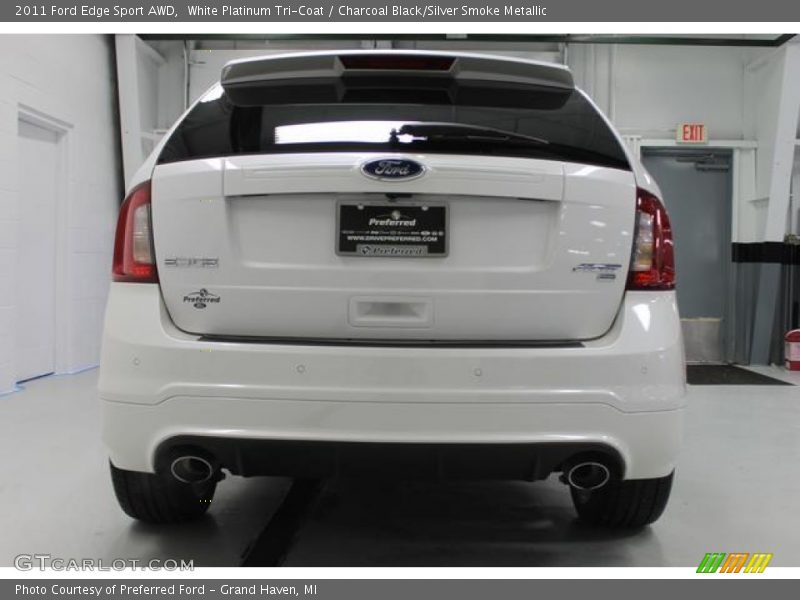 White Platinum Tri-Coat / Charcoal Black/Silver Smoke Metallic 2011 Ford Edge Sport AWD