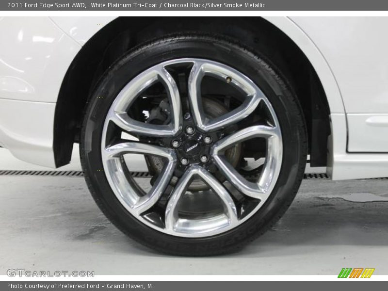 White Platinum Tri-Coat / Charcoal Black/Silver Smoke Metallic 2011 Ford Edge Sport AWD