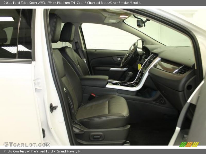 White Platinum Tri-Coat / Charcoal Black/Silver Smoke Metallic 2011 Ford Edge Sport AWD